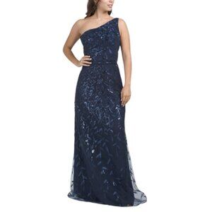 RENE BY RENE RUIZ One Shoulder Embroidered Sequin Gown